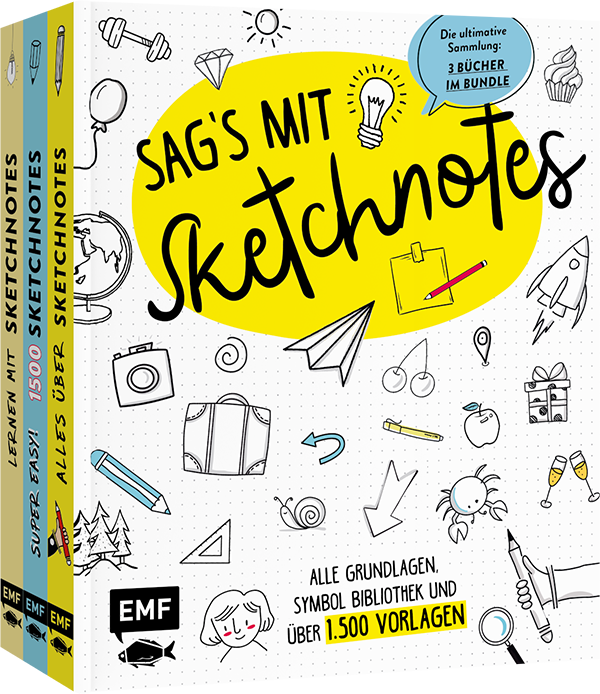 Sag's mit Sketchnotes: Alle Grundlagen, Symbol-Bibliothek und über 1000 Vorlagen