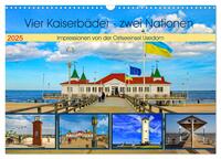 Vier Kaiserbäder – zwei Nationen – Impressionen von der Ostseeinsel Usedom (Wandkalender 2025 DIN A3 quer), CALVENDO Monatskalender