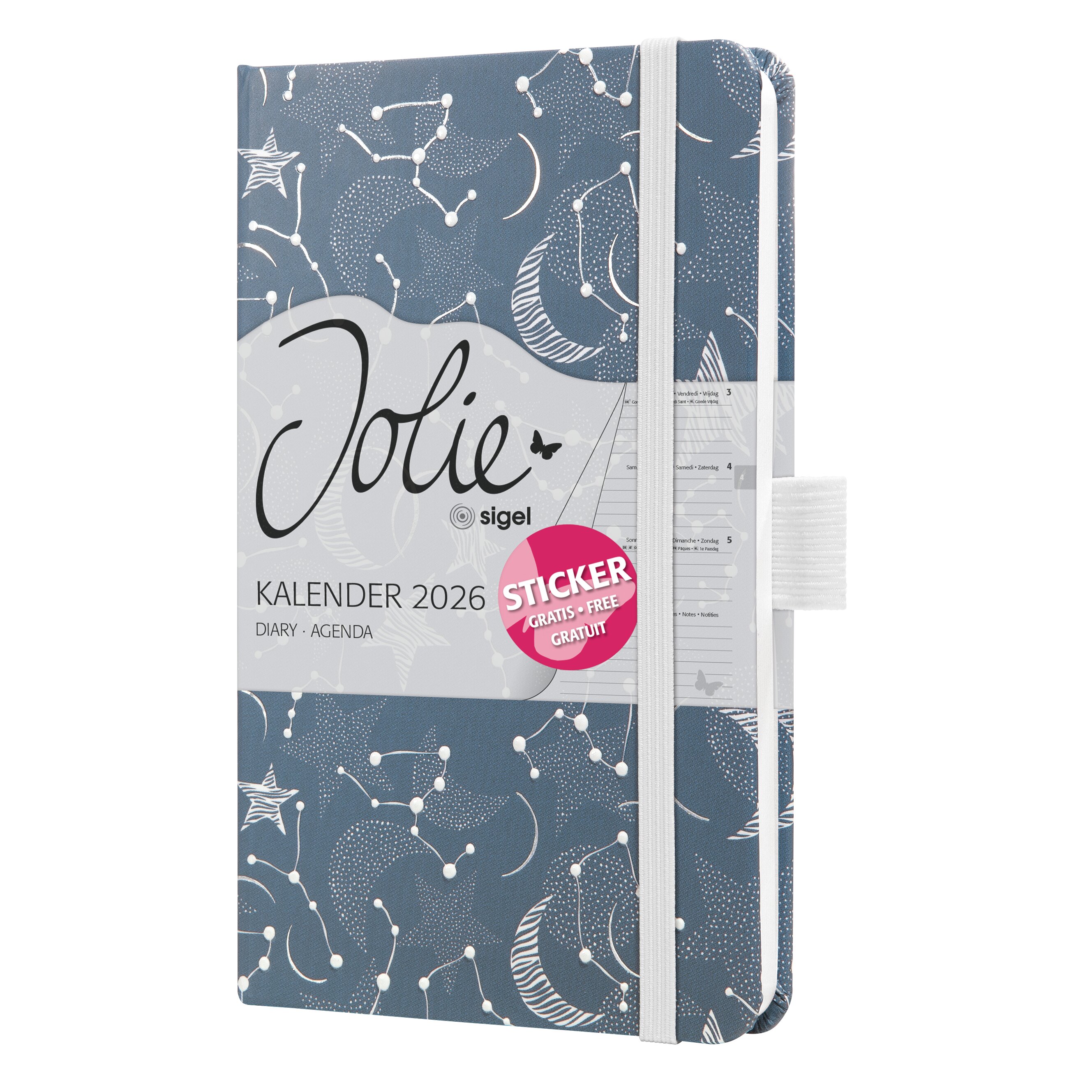 SIGEL J6348 Wochenkalender Jolie 2026, ca. A6, , blau, weiß
