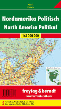 Nordamerika physisch-politisch, Markiertafel 1:8 Mill.
