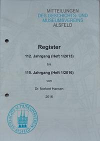 Register 112. Jahrg. (Heft 1/2013) bis 115. Jahrg. (Heft 1/2016)