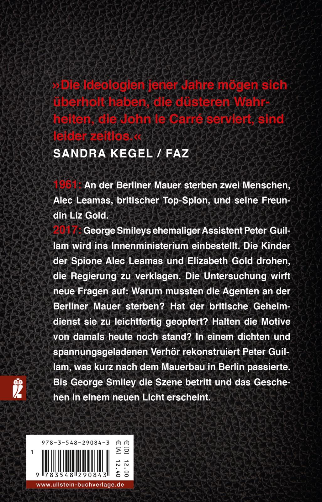 Rückseitencover Das Vermächtnis der Spione (Ein Smiley-Roman 9)