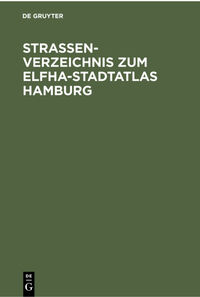 Vorderes Coverbild Straßenverzeichnis zum Elfha-Stadtatlas Hamburg