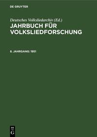 Jahrbuch für Volksliedforschung / 1951