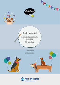 Vorderes Coverbild Liniertes Briefpapier-Set für Kinder: Hunde (für Mädchen und Jungen, blau)