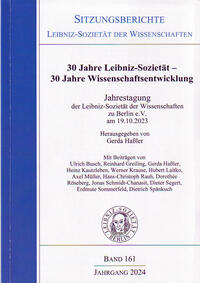 30 Jahre Leibniz-Sozietät – 30 Jahre Wissenschaftsentwicklung.