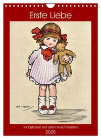 Erste Liebe - Teddybären auf alten Ansichtskarten (Wandkalender 2025 DIN A4 hoch), CALVENDO Monatskalender