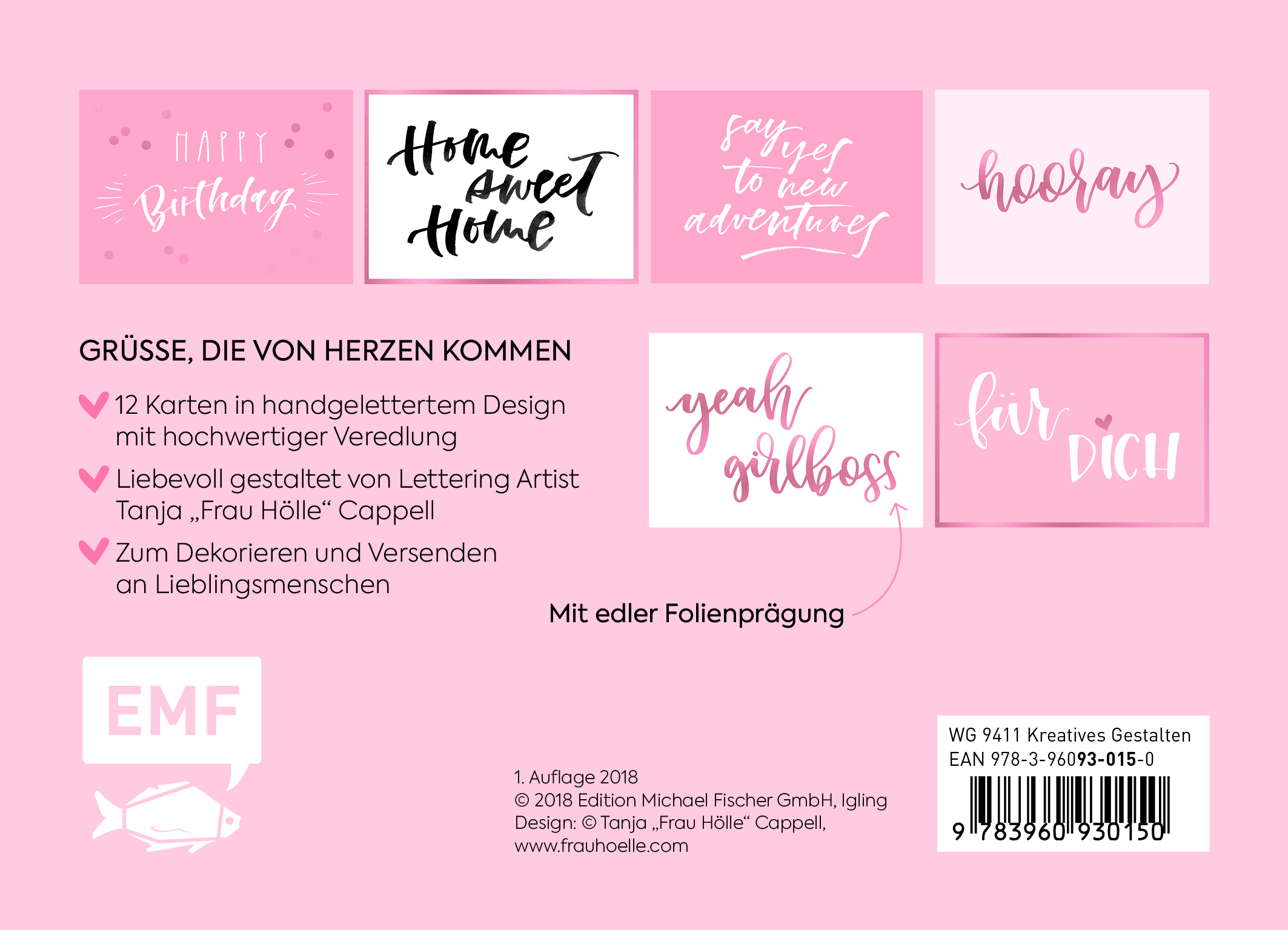 Hooray – 12 Handlettering Postkarten: Tanja "Frau Hölle" Cappell