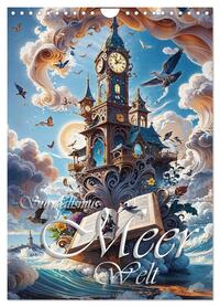 Surrealismus Meer WELT - Digitale Kunst (Wandkalender 2026 DIN A4 hoch), CALVENDO Monatskalender