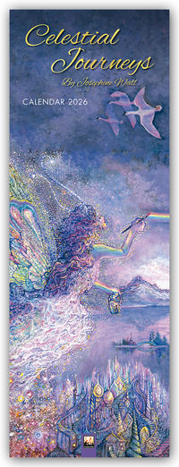 Josephine Wall, Celestial Journeys – Slimline-Kalender 2026 – Original Flame Tree Publishing-Kalender Slimeline [Kalender]