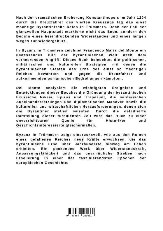 Rückseitencover Byzanz in Trümmern