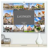Lauingen Impressionen (hochwertiger Premium Wandkalender 2026 DIN A2 quer), Kunstdruck in Hochglanz