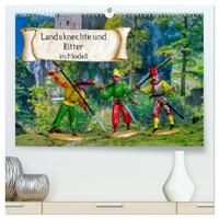 Landsknechte und Ritter im Modell (hochwertiger Premium Wandkalender 2025 DIN A2 quer), Kunstdruck in Hochglanz