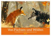 Von Füchsen und Wölfen (Wandkalender 2025 DIN A2 quer), CALVENDO Monatskalender