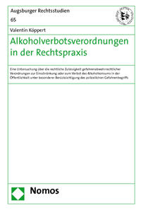 Vorderes Coverbild Alkoholverbotsverordnungen in der Rechtspraxis