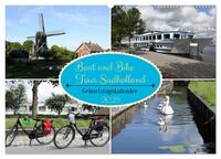 Boat and Bike Tour Südholland Geburtstagskalender (Wandkalender 2025 DIN A2 quer), CALVENDO Monatskalender