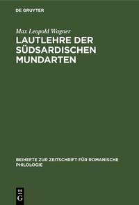 Vorderes Coverbild Lautlehre der Südsardischen Mundarten