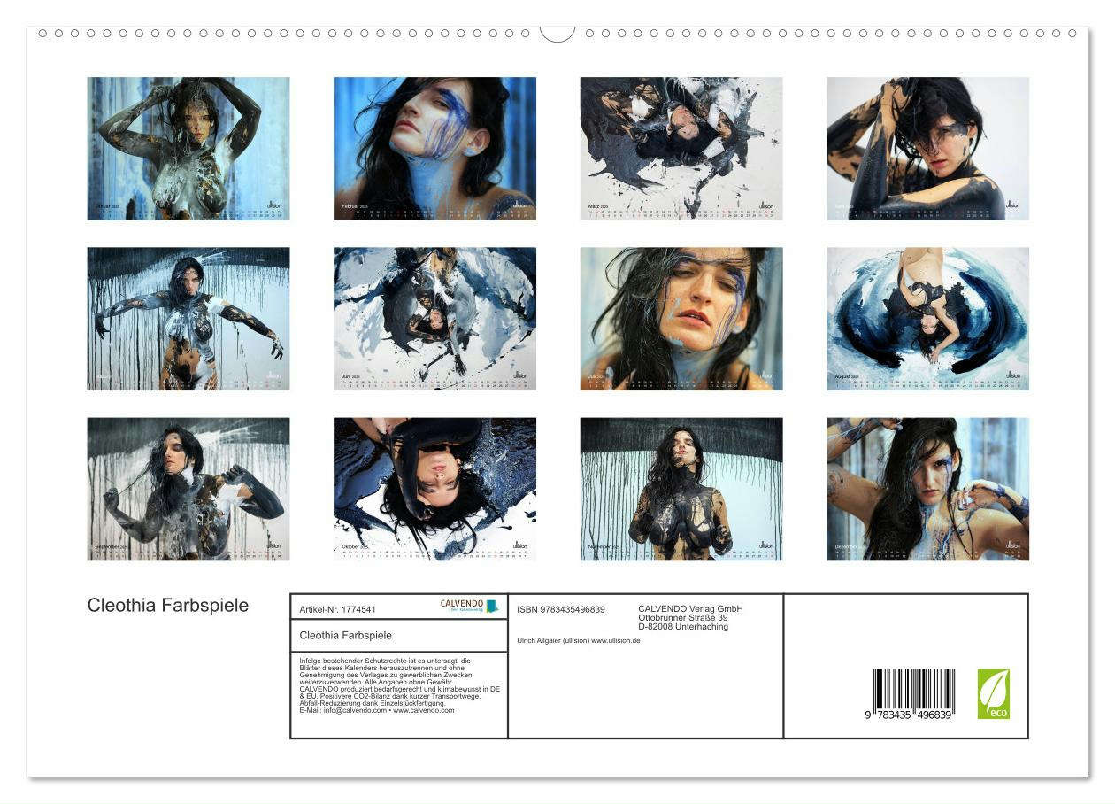 Cleothia Farbspiele (hochwertiger Premium Wandkalender 2025 DIN A2 quer), Kunstdruck in Hochglanz