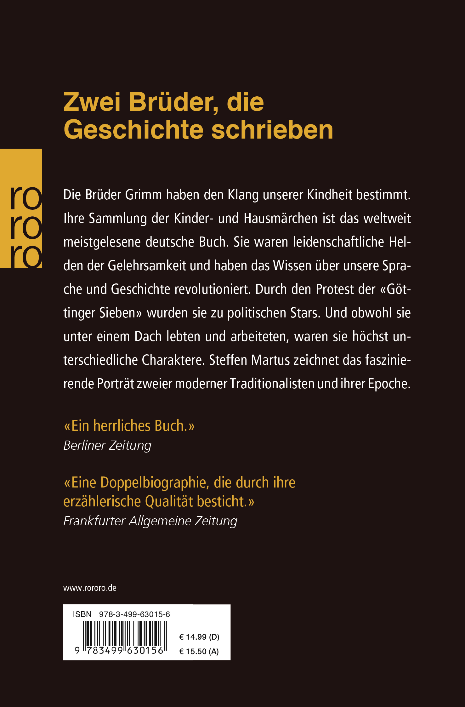 Rückseitencover Die Brüder Grimm