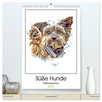 Süße Hunde (hochwertiger Premium Wandkalender 2025 DIN A2 hoch), Kunstdruck in Hochglanz