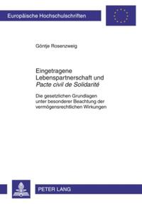 Vorderes Coverbild Eingetragene Lebenspartnerschaft und «Pacte civil de Solidarité»
