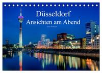 Düsseldorf - Ansichten am Abend (Tischkalender 2026 DIN A5 quer), CALVENDO Monatskalender