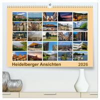 Heidelberg Views - Heidelberger Ansichten (hochwertiger Premium Wandkalender 2026 DIN A2 quer), Kunstdruck in Hochglanz