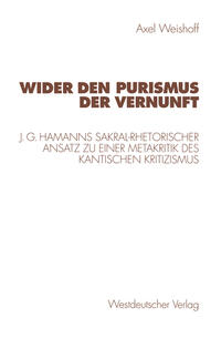Vorderes Coverbild Wider den Purismus der Vernunft
