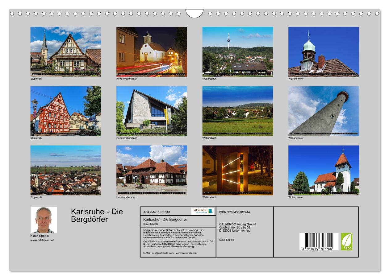 Beispielinhalt (Bild) Karlsruhe - Die Bergdörfer (Wandkalender 2025 DIN A3 quer), CALVENDO Monatskalender