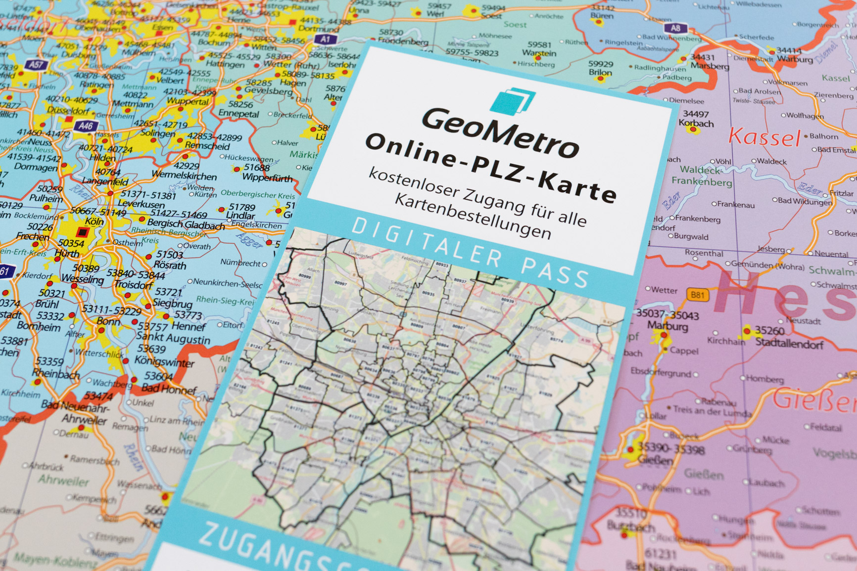 XL Postleitzahlenkarte Deutschland mit Laminierung (beschreibbar), 100 x 140 cm, Auflage 2019
