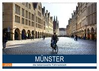 Münster - die liebenswerte Fahrradstadt (Wandkalender 2025 DIN A2 quer), CALVENDO Monatskalender