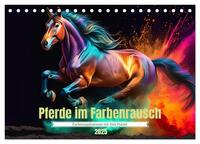 Pferde im Farbenrausch (Tischkalender 2025 DIN A5 quer), CALVENDO Monatskalender