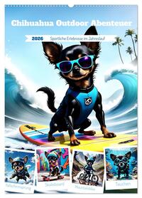 Chihuahua Outdoor Abenteuer (Wandkalender 2026 DIN A2 hoch), CALVENDO Monatskalender