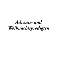 Advents- und Weihnachtspredigten
