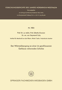 Der Wärmeübergang an einer im geschlossenen Gehäuse rotierenden Scheibe