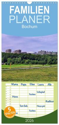 Familienplaner 2026 - Bochum mit 5 Spalten (Wandkalender, 21 x 45 cm) CALVENDO