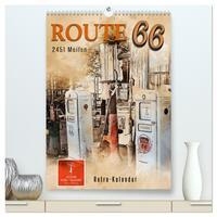 Route 66 - 2451 Meilen (hochwertiger Premium Wandkalender 2026 DIN A2 hoch), Kunstdruck in Hochglanz