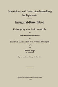 Dauerträger und Dauerträgerbehandlung bei Diphtherie