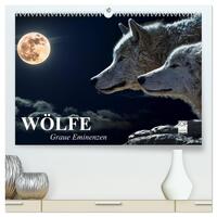 Wölfe. Graue Eminenzen (hochwertiger Premium Wandkalender 2026 DIN A2 quer), Kunstdruck in Hochglanz
