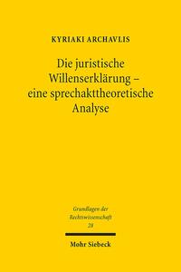 Die juristische Willenserklärung - eine sprechakttheoretische Analyse
