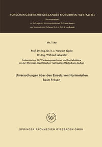 Vorderes Coverbild Untersuchungen über den Einsatz von Hartmetallen beim Fräsen