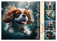 Badespaß - Hunde unter Wasser (Wandkalender 2026 DIN A3 quer), CALVENDO Monatskalender