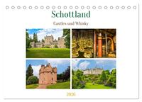 Schottland - Castles und Whisky (Tischkalender 2026 DIN A5 quer), CALVENDO Monatskalender