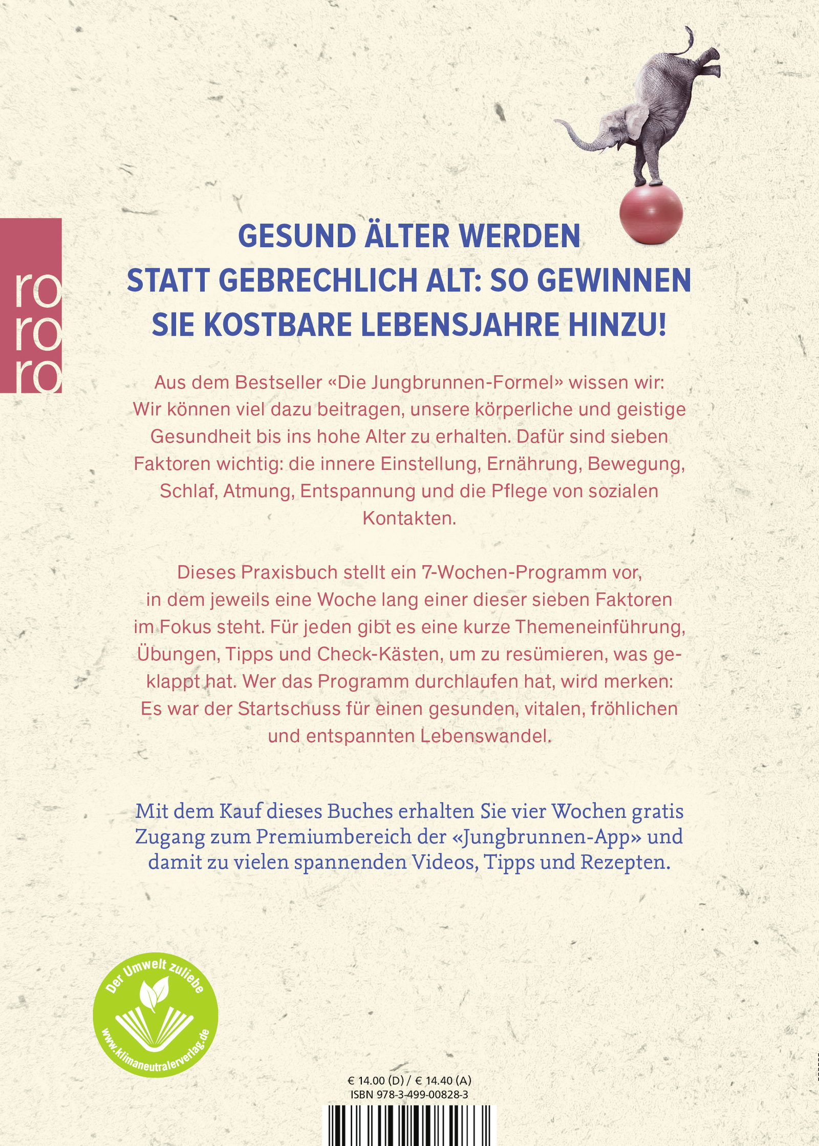 Rückseitencover Die Jungbrunnen-Formel - Das Praxisbuch