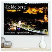 Heidelberg - Nächtliche Impressionen (hochwertiger Premium Wandkalender 2025 DIN A2 quer), Kunstdruck in Hochglanz