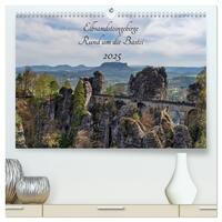 Vorderes Coverbild Elbsandsteingebirge - Rund um die Bastei (hochwertiger Premium Wandkalender 2025 DIN A2 quer), Kunstdruck in Hochglanz