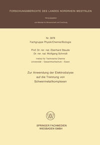 Zur Anwendung der Elektrodialyse auf die Trennung von Schwermetallkomplexen
