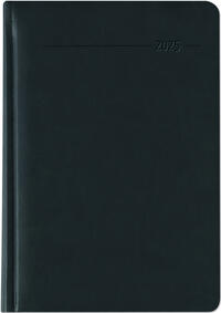 Zettler - Wochenplaner Tucson 2025 schwarz, 15x21cm, Taschenkalender mit 128 Seiten mit 1 Woche auf 2 Seiten, Adressteil, Notizbereich, Monatsübersicht, Mondphasen und internationales Kalendarium