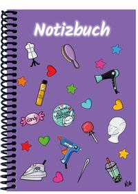 Vorderes Coverbild A 5 Notizbuch Manga Items, lila, kariert