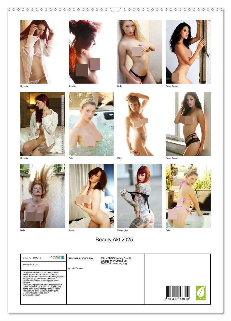 Beauty Akt 2025 (hochwertiger Premium Wandkalender 2025 DIN A2 hoch), Kunstdruck in Hochglanz